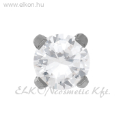 4x4mm Karmos Cubic Cirkónia Princ. Cut, Natúr Belőhető Fülbevaló - STUDEX