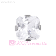 4x4mm Karmos Cubic Cirkónia Princ. Cut, Natúr Belőhető Fülbevaló - STUDEX