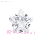 5mm Csillag Cubic Cirkónia, Natúr Belőhető Fülbevaló - STUDEX