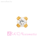 2mm Karmos Cubic Cirkónia, Aranyozott Belőhető Fülbevaló - STUDEX