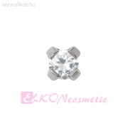 2mm Karmos Cubic Cirkonia, Natúr Belőhető Fülbevaló - STUDEX