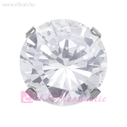 6mm Karmos Cubic Cirkónia, Natúr Belőhető Fülbevaló - STUDEX