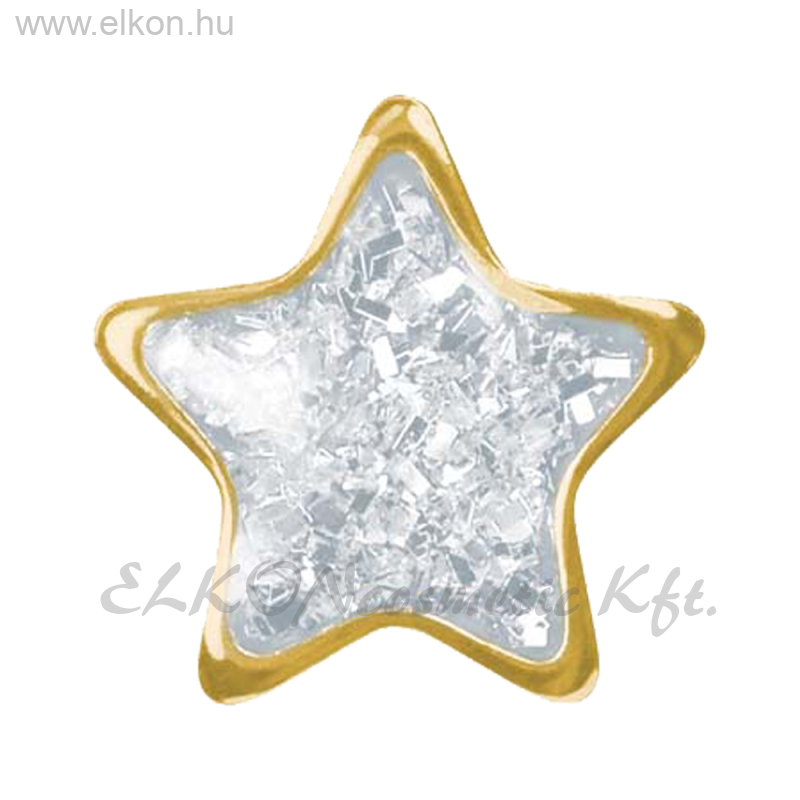 6,5mm Csillogó Fehér Csillag, Aranyozott Belőhető Fülbevaló - STUDEX ELKONcosmetic Kft.