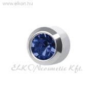 3mm Körfoglalatú Szeptember Zafír, Natúr Fülbevaló - STUDEX