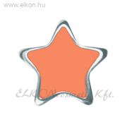 6mm Neon Narancs Csillag, Natúr Fülbevaló - STUDEX