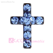 7x10mm Kereszt, Március Akvamarin, Natúr Fülbevaló - STUDEX
