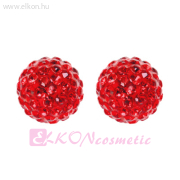 8mm Fireball Piros, Natúr Fülbevaló - STUDEX