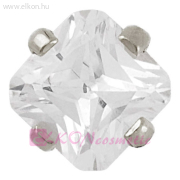 4X4mm Karmos Cubic Cirkónia, Natúr Fülbevaló - STUDEX
