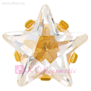 5mm Karmos Cubic Cirkónia Csillag, Aranyozott Fülbevaló - STUDEX
