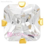 5X5mm Karmos Cubic Cirkónia , Aranyozott Fülbevaló - STUDEX