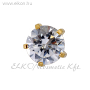 6mm Karmos Cubic Cirkónia, Aranyozott - STUDEX