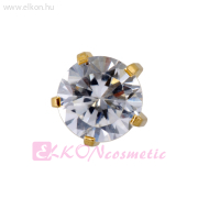 6mm Karmos Cubic Cirkónia, Aranyozott - STUDEX
