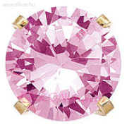 6mm Karmos Rózsaszín Cubic Cirkónia, Aranyozott Fülbevaló - STUDEX