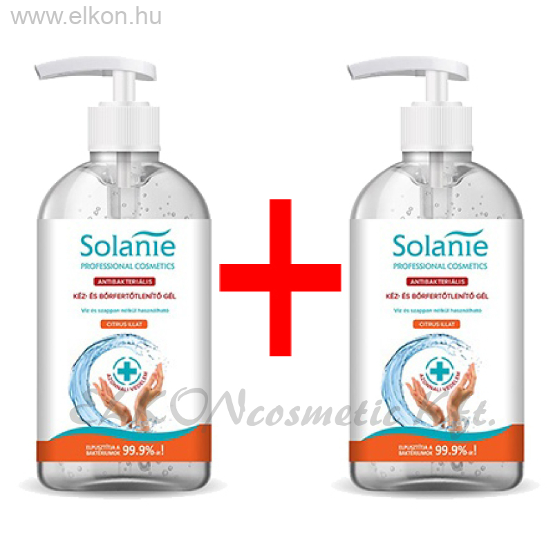 Antibakteriális kéz- és bőrfertőtlenítő gél 2 x 300ml PÁRBAN - Solanie ELKONcosmetic Kft.
