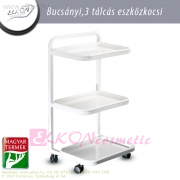 KELLÉKESKOCSI 3 POLCOS MŰANYAG TÁLCÁS - Bucsányi