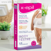 Használatra kész prémium gélgyantacsíkok testre - 12db - X-Epil ELKONcosmetic Kft.