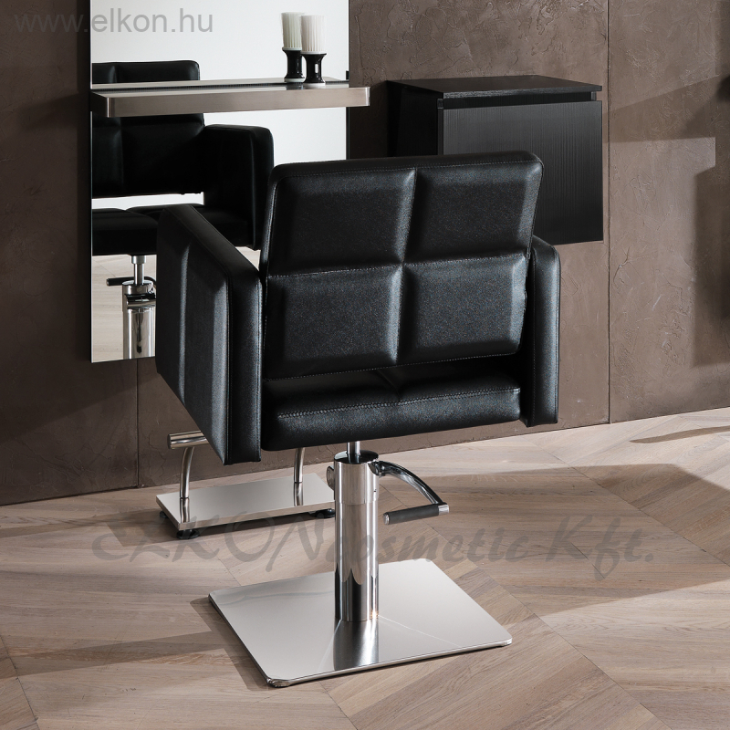 Hair Diamond fekete fodrász szék - négyzet talppal - Xaniservice ELKONcosmetic Kft.