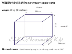 KEZELŐSZÉK HIDRAULIKUS BILLENTHETŐ BURKOLT LÁBBAL 234C  FEHÉR - E-SHOP ELKONcosmetic Kft.