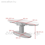 KEZELŐSZÉK ELEKTROMOS 3 MOTOROS KESKENY ELIPSE 2240 FEHÉR - E-SHOP ELKONcosmetic Kft.