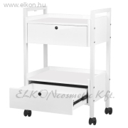 GURULÓS 2 POLCOS  + 2 FIÓK ESZKÖZKOCSI FEHÉR 1019 - E-SHOP ELKONcosmetic Kft.