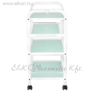 GURULÓS 4 POLCOS ÜVEGLAPOS ESZKÖZKOCSI FEHÉR 1015A - E-SHOP ELKONcosmetic Kft.