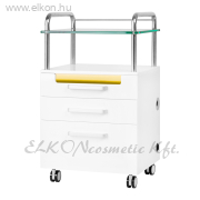 GURULÓS 2 POLCOS  + 3 FIÓK  +  UVC ESZKÖZKOCSI FEHÉR 6053T - E-SHOP