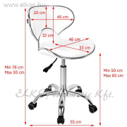 HÁTTÁMLÁS GÁZRUGÓS MUNKASZÉK FEHÉR Q-4599 - E-SHOP ELKONcosmetic Kft.