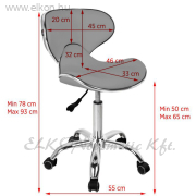 HÁTTÁMLÁS GÁZRUGÓS MUNKASZÉK Q-4599 SZÜRKE - E-SHOP ELKONcosmetic Kft.