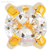 3mm Karmos Cubic Cirkónia, Aranyozott Fülbevaló - STUDEX