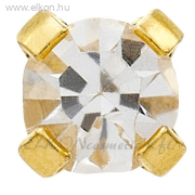 6X6mm Karmos Cubic Cirkónia, Aranyozott Fülbevaló - STUDEX