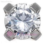 4mm Karmos Cubic Cirkónia, Natúr Fülbevaló - STUDEX